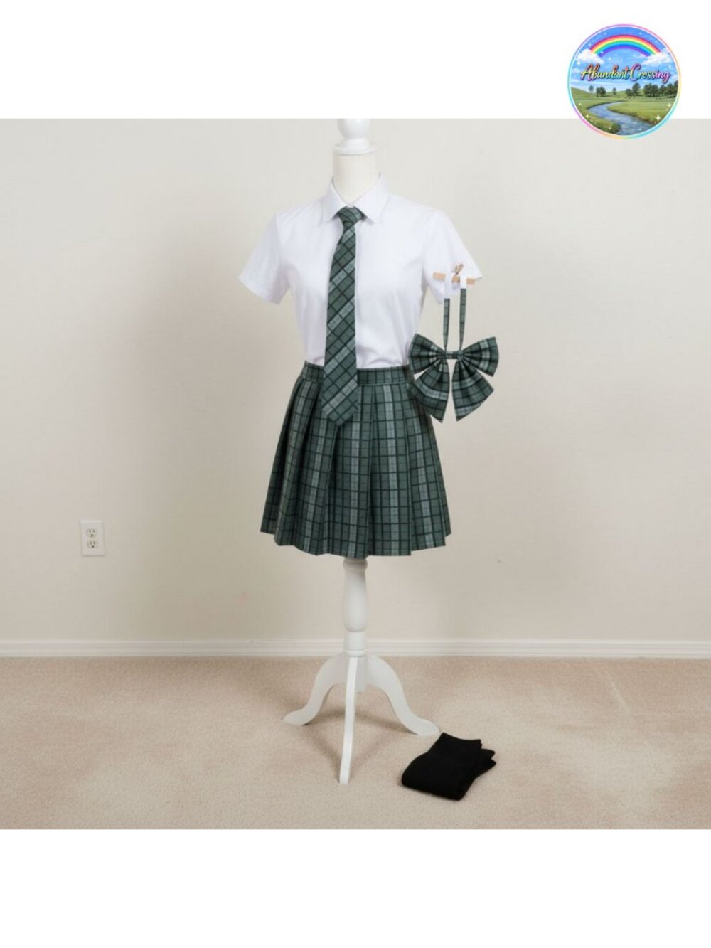 PROCOS Japanese Schoolgirl Uniform Costume 5 Pc Plaid Pleated Skirt Set